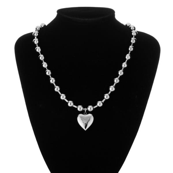 SECRET BOX STAINLESS STEEL HEART BALL CHAIN  NECKALCE