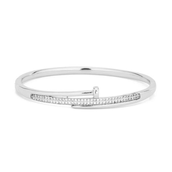 SECRET BOX CZ TWO TONE PAVE NAIL BRACELET