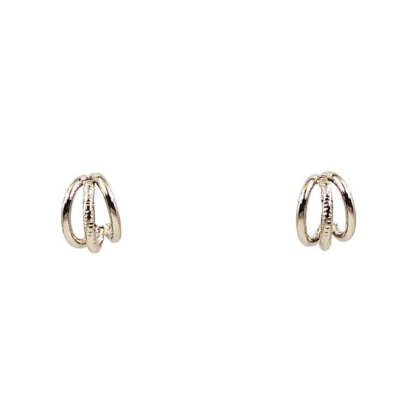 STAINLESS STEEL THREE LINE HOOP EARRINGS