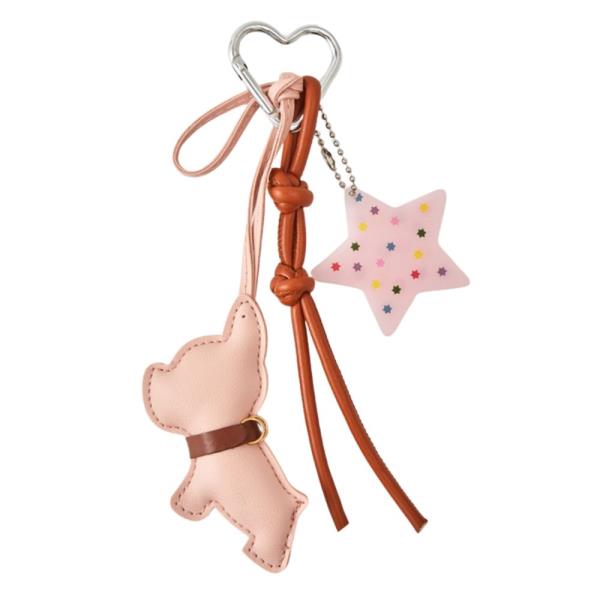 LEATHER STARC DOG BAG CHARM KEYCHAIN