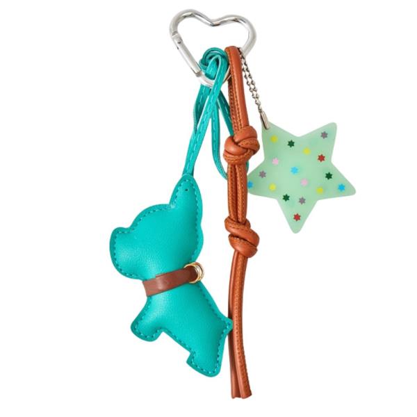 LEATHER STARC DOG BAG CHARM KEYCHAIN