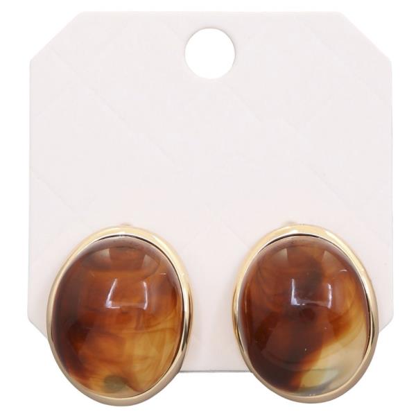 ACETATE OVAL SHAPE EARRING