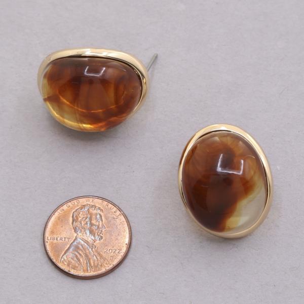 ACETATE OVAL SHAPE EARRING