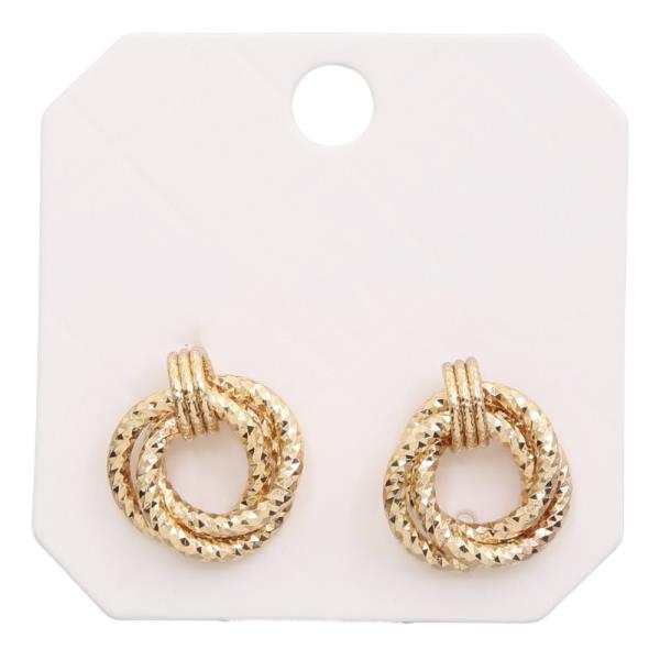 TEXTURED KNOT METAL EARRING