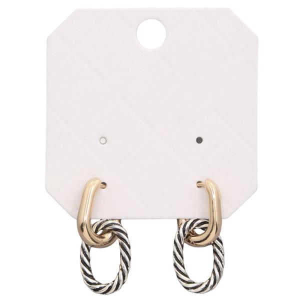 TWO TONE METAL EARRING