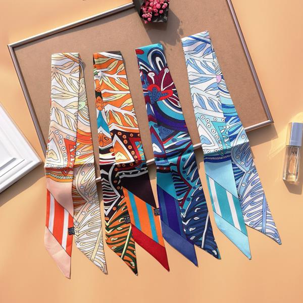 ABSTRACT PATTERN SILKY SKINNY SCARF