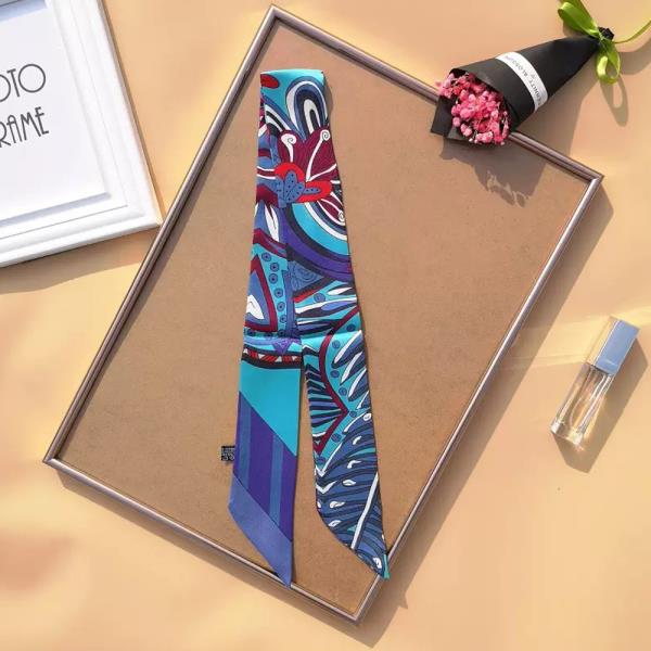 ABSTRACT PATTERN SILKY SKINNY SCARF