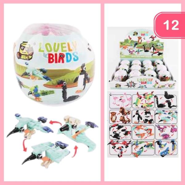 LOVELY BIRDS BUILDING TOY (12 UNITS)