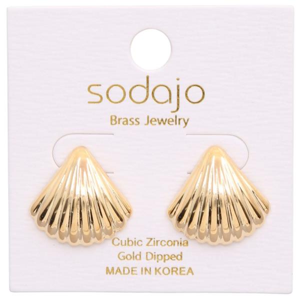 SODAJO SEASHELL SHAPE METAL GOLD DIPPED EARRING