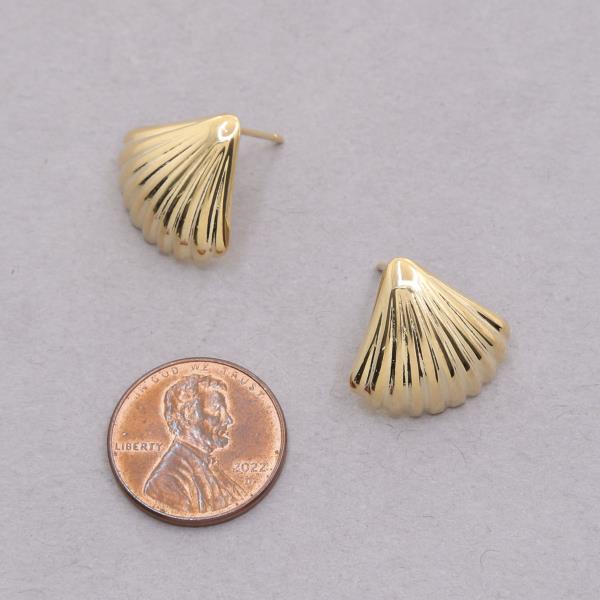 SODAJO SEASHELL SHAPE METAL GOLD DIPPED EARRING