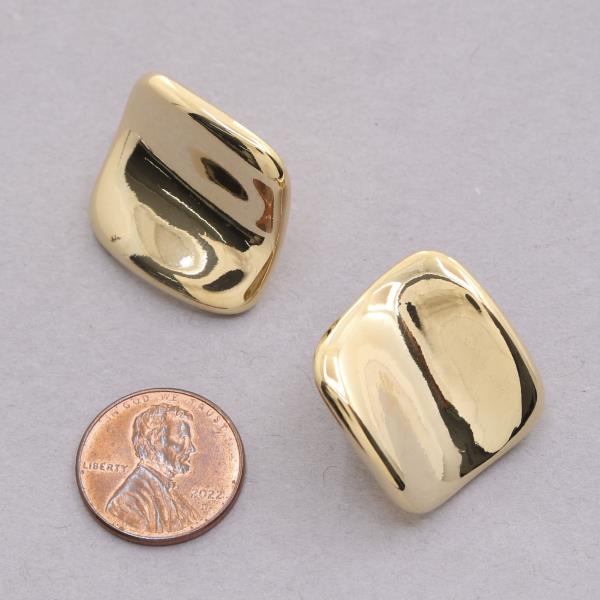SODAJO SQUARE METAL GOLD DIPPED EARRING