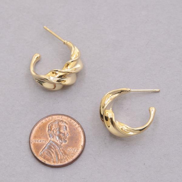 SODAJO TWISTED OPEN HOOP GOLD DIPPED EARRING