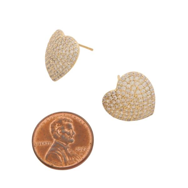 SODAJO HEART PAVED CZ GOLD DIPPED EARRING