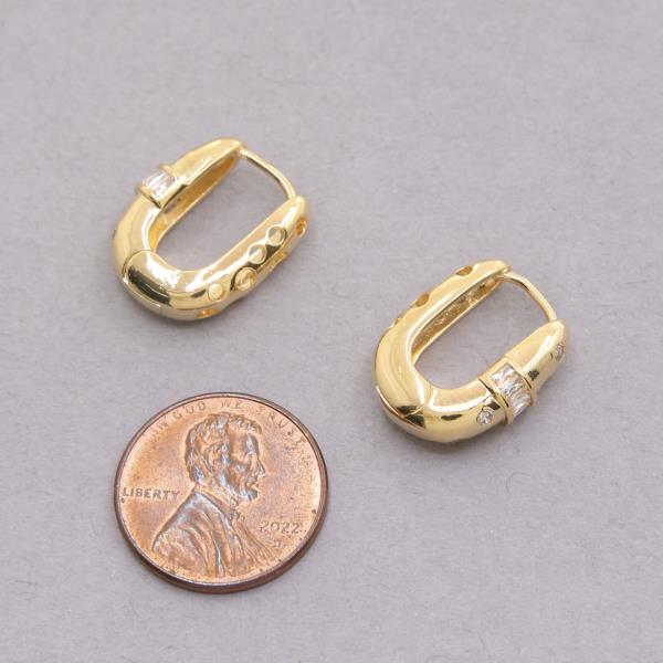 SODAJO OVAL CZ GOLD DIPPED EARRING