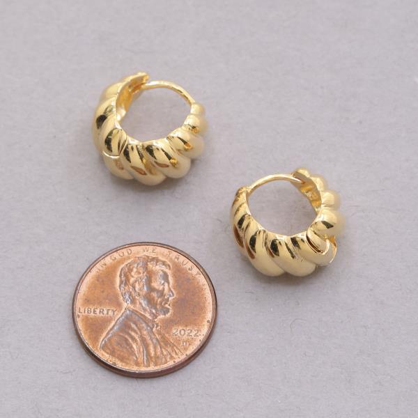 SODAJO TEXTURED MINI HOOP GOLD DIPPED EARRING