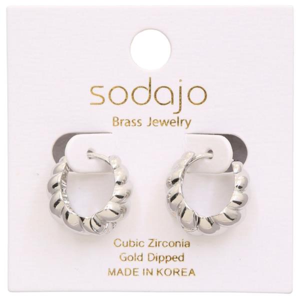 SODAJO TEXTURED MINI HOOP GOLD DIPPED EARRING