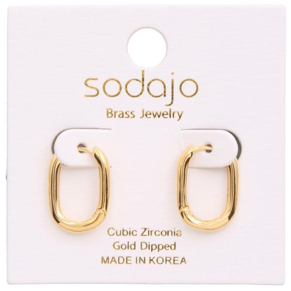 SODAJO OVAL SHAPE GOLD DIPPED EARRING