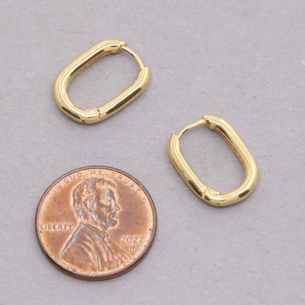 SODAJO OVAL SHAPE GOLD DIPPED EARRING