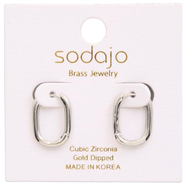 SODAJO OVAL SHAPE GOLD DIPPED EARRING