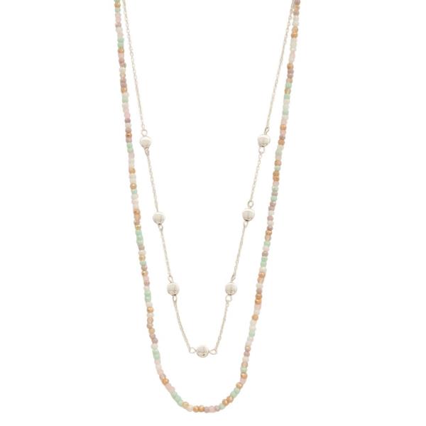 DAINTY BEADED COIN LAYERED NECKLACE