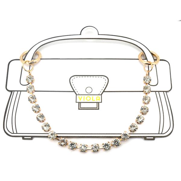 RHINESTONE CRYSTAL LINK BAG CHAIN