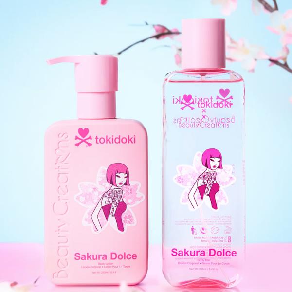 BEAUTY CREATIONS X TOKIDOKI SAKURA DOLCE BODY LOTION AND MIST SET