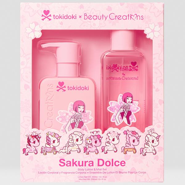 BEAUTY CREATIONS X TOKIDOKI SAKURA DOLCE BODY LOTION AND MIST SET