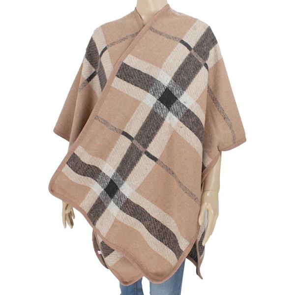 PLAID PATTERN PONCHO