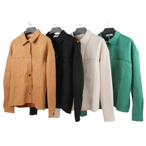 SUEDE BUTTON-UP LONG SHIRT JACKET - SM SIZE
