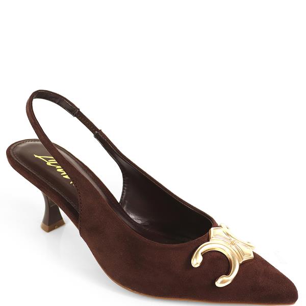 POINTED TOE SLINGBACK HEEL W GOLD ACCENT 12 PAIRS