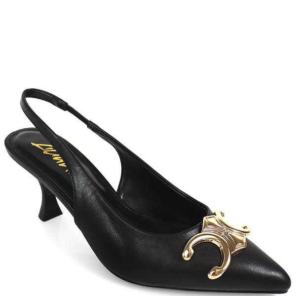 POINTED TOE SLINGBACK HEEL W GOLD ACCENT 12 PAIRS