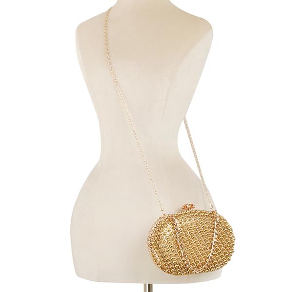 SHIMMERING METAL DESIGN EVENING CROSSBODY BAG