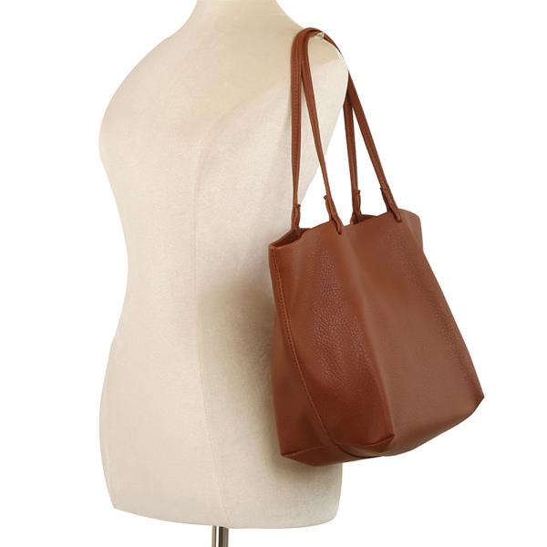 2IN1 CHIC SHOULDER TOTE BAG W ZIPPER POUCH SET