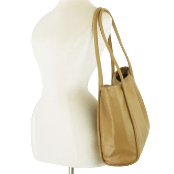 SMOOTH TEXTURE SHOULDER TOTE BAG