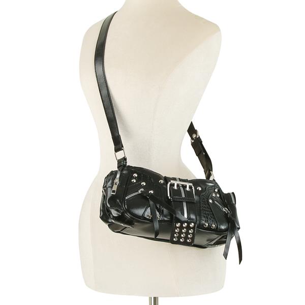 SMOOTH BUCKLE ZIPPER SHOULDER CROSSBODY BAG