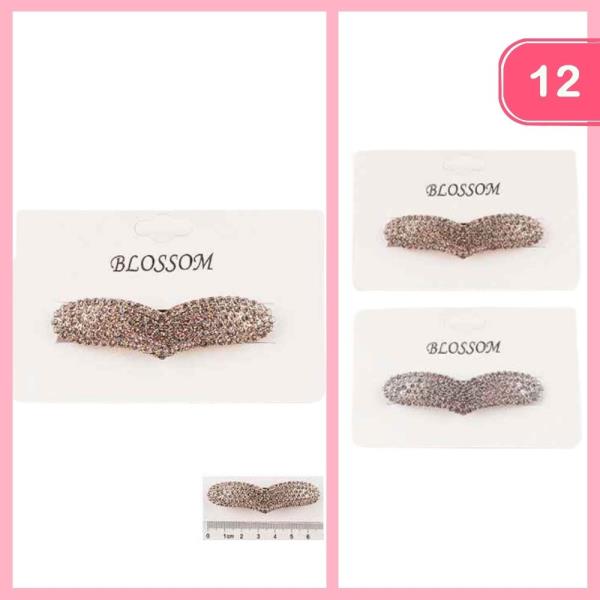 RHINESTONE HEART HAIR PIN (12 UNITS)