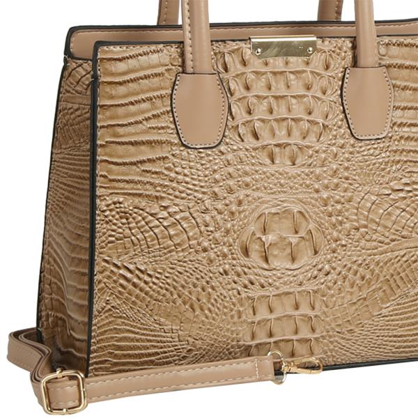 3IN1 CROC DESIGN SATCHEL W CLUTCH AND WALLET SET