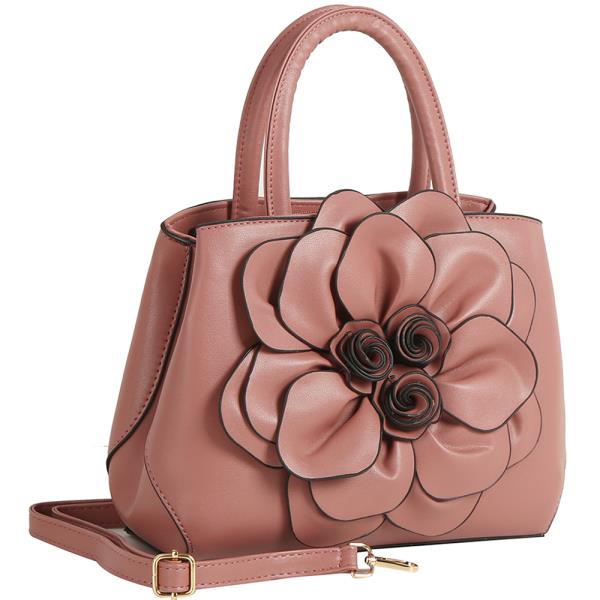 FLOWER CHIC DESIGN HANDLE SATCHEL BAG