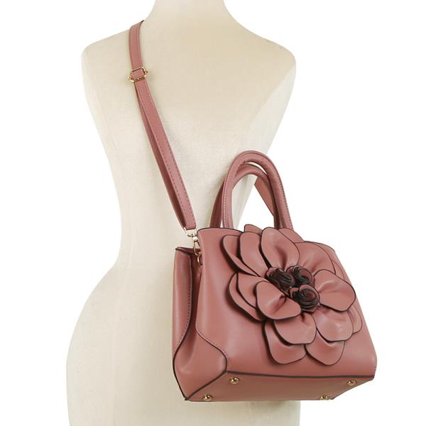 FLOWER CHIC DESIGN HANDLE SATCHEL BAG