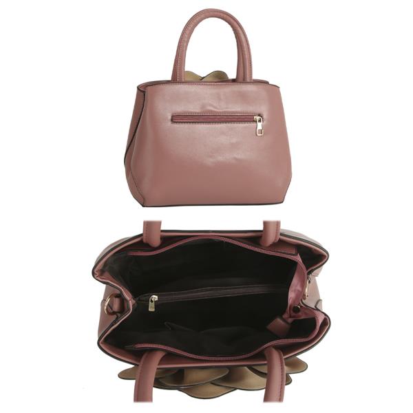FLOWER CHIC DESIGN HANDLE SATCHEL BAG