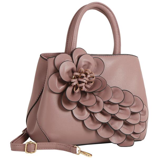 FLOWER PATTERN DESIGN HANDLE SATCHEL BAG
