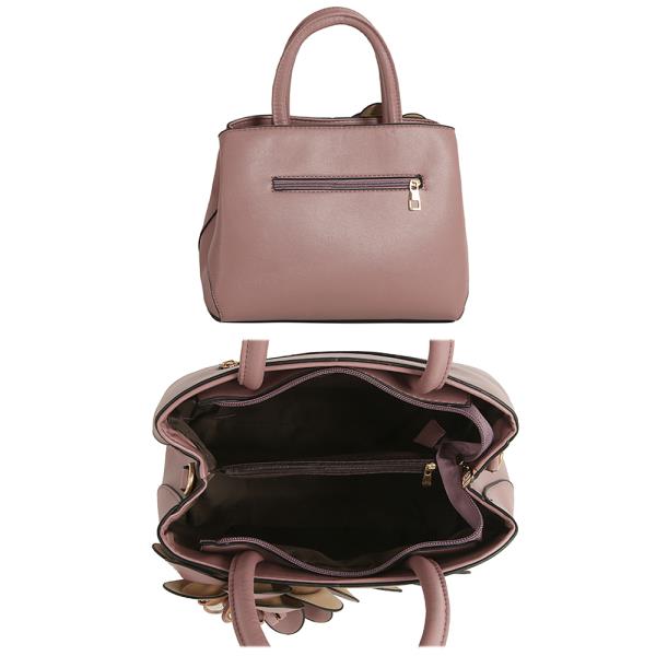 FLOWER PATTERN DESIGN HANDLE SATCHEL BAG