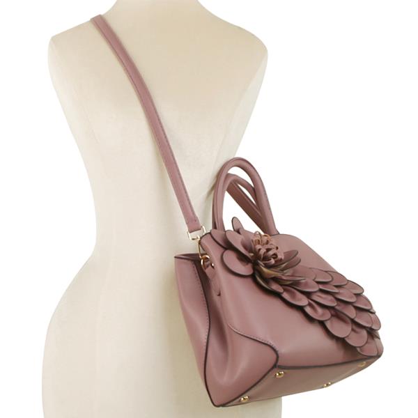 FLOWER PATTERN DESIGN HANDLE SATCHEL BAG