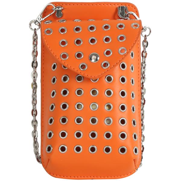 RETRO HOLLOW STUDDED FLAP CROSSBODY BAG