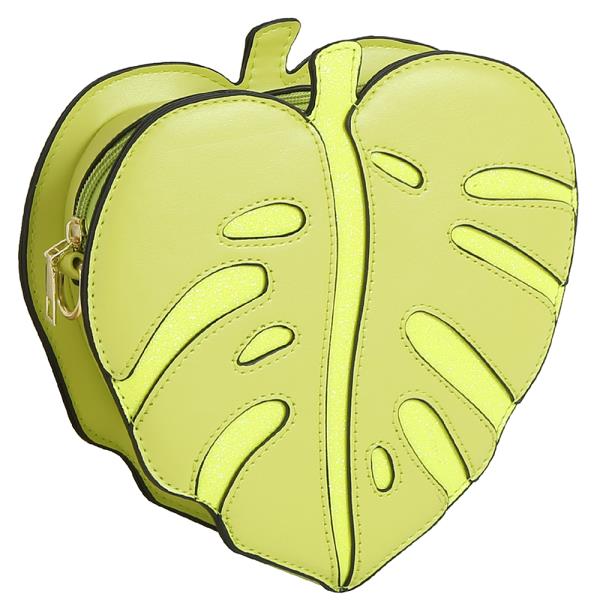 LEAF SHAPE ZIPPER CROSSBODY BAG