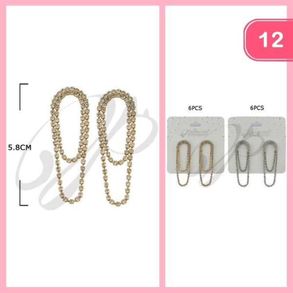 RHINESTONE DROP EARRING (12 UNITS)