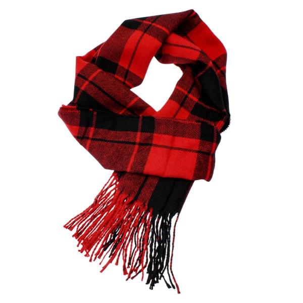FRINGE OBLONG PLAID SCARF