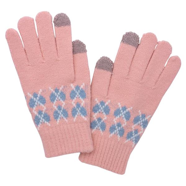 HEARTS PATTERN TOUCHSCREEN WARM GLOVES
