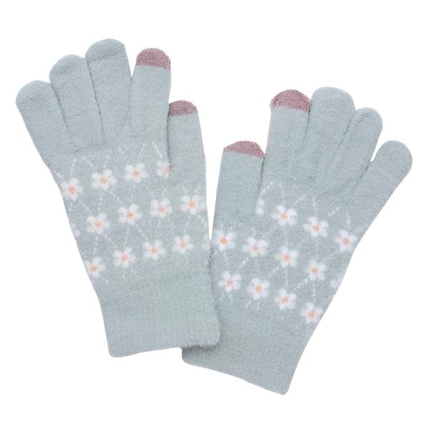 FLOWER PATTERN PRINT TOUCHSCREEN WARM GLOVES
