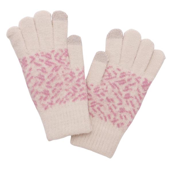 PRINTED DESIGN WARM TOUCHSCREEN GLOVES